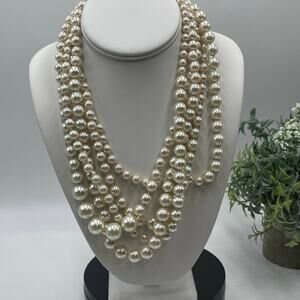 J. Crew Vintage Off‎ White Multi-strand Off White Faux Pearl Necklace